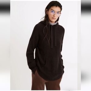 NWT Madewell Women's Dark Brown Wilmington Hoodie Sweater Sz M $98